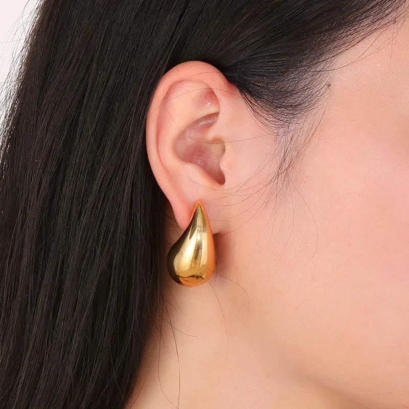 Elegant Touch Gold-Tone Teardrop Earrings