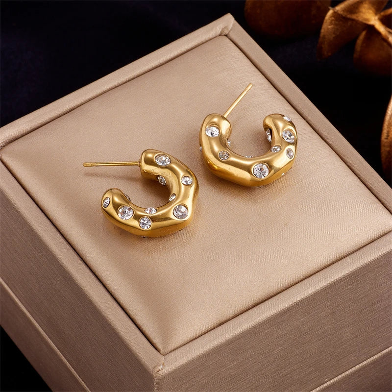 Dreamy Sunset Gold-Tone Sparkle Earrings