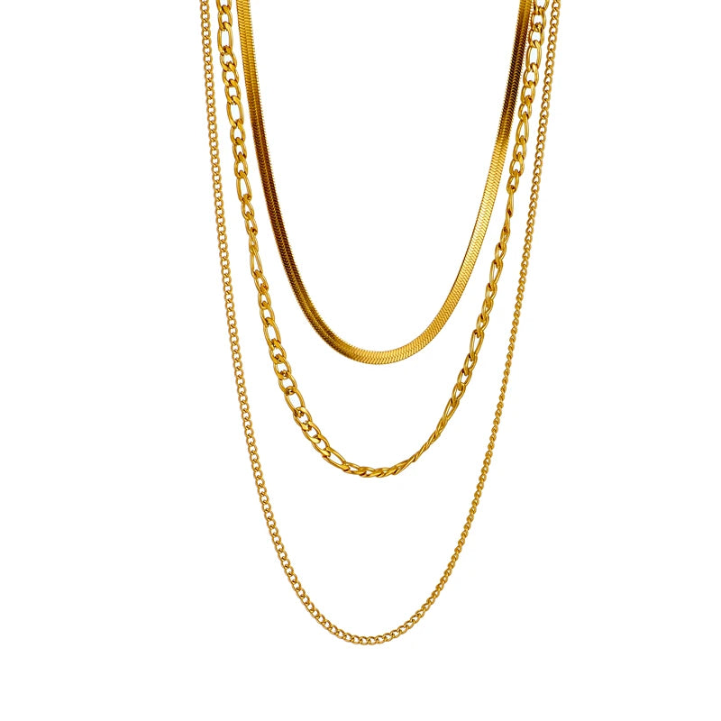 Celestial Glow Layered Chain Necklace Set