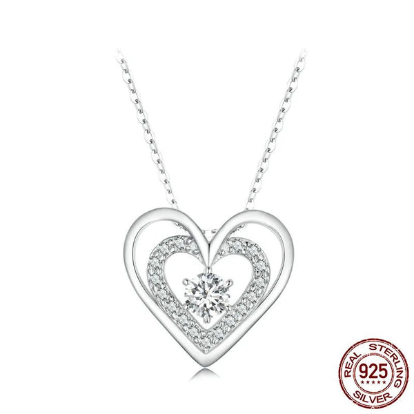 Double Heart Pendant Necklace