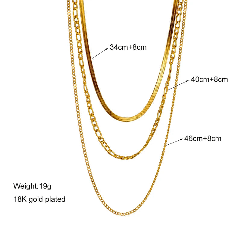 Celestial Glow Layered Chain Necklace Set