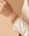 Evening Bliss Bracelet, gold-tone, worn on the wrist | Evening Bliss armband, goudkleurig, gedragen om de pols