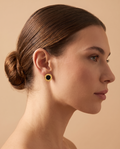 Mystic Moon Earring, gold-tone, worn on model | Mystic Moon oorbellen, goudkleurig, gedragen door model