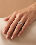 Starlit Night Ring, silver-tone, worn on the hand | Starlit Night ring, zilverkleurig, gedragen aan de hand