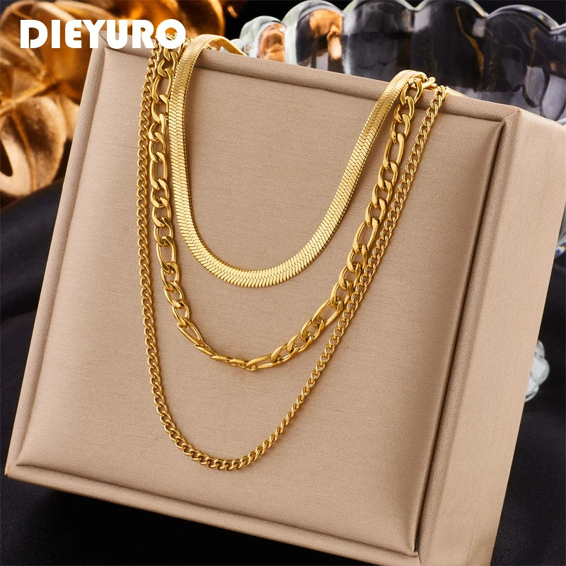Celestial Glow Layered Chain Necklace Set