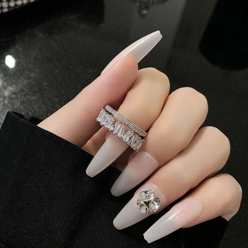 Crystal Spark Ring, silver-tone