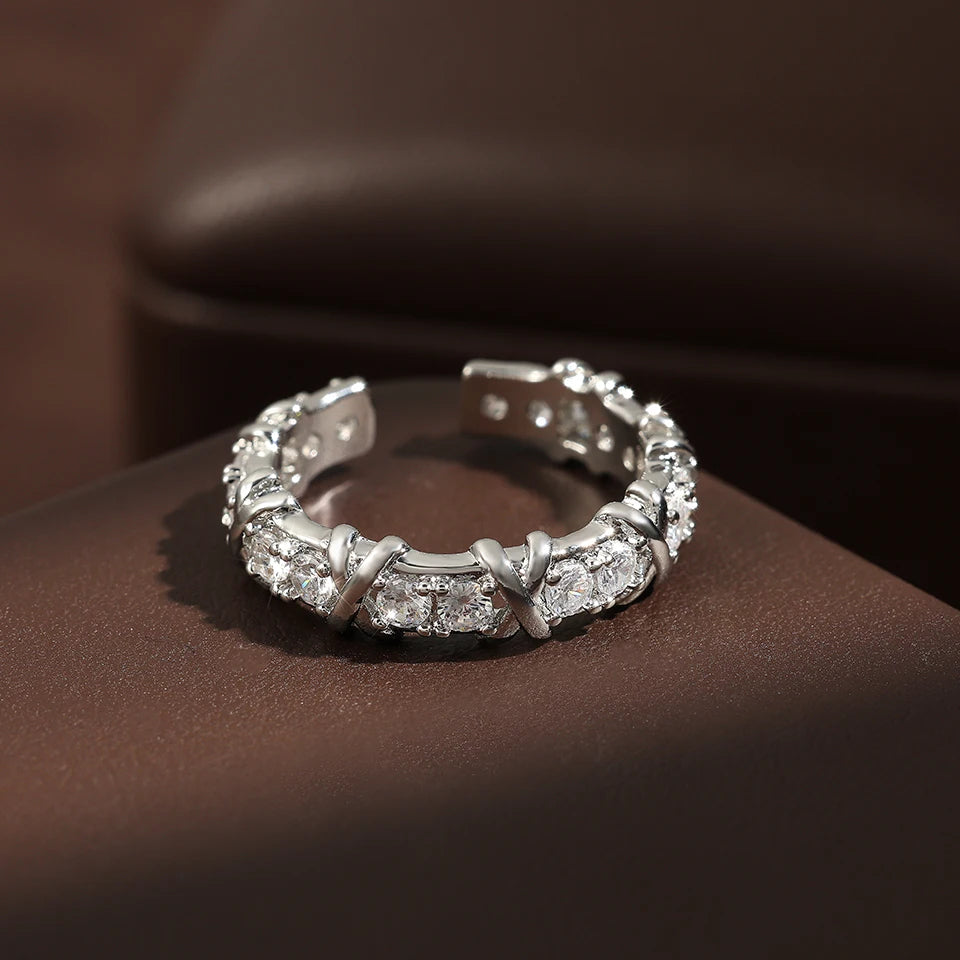 Starlit Night Ring, silver-tone